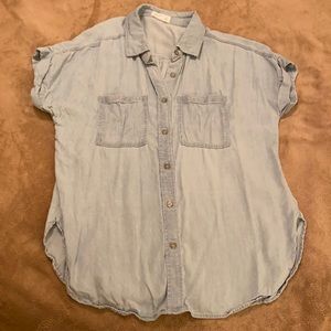 Maurices short sleeve denim button down shirt